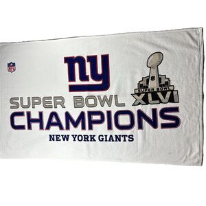 New York Giants Superbowl XLVI Champions NFL Beach Towel NY Football